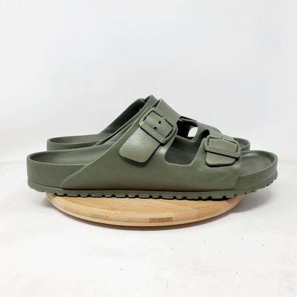 Birkenstock Arizona EVA Sandals 45 Mens Green Slide Straps Buckle Shoes - Picture 2 of 13